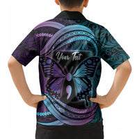Personalised Polynesia Suicide Prevention Month Hawaiian Shirt Semicolon Butterfly Never Give Up Polynesian Pattern LT22 - Polynesian Pride