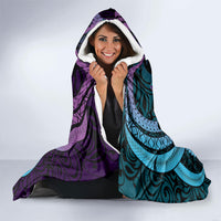 Polynesia Suicide Prevention Month Hooded Blanket Semicolon Butterfly Never Give Up Polynesian Pattern LT22 - Polynesian Pride