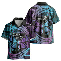 Personalised Polynesia Suicide Prevention Month Kid Hawaiian Shirt Semicolon Butterfly Never Give Up Polynesian Pattern LT22 - Polynesian Pride