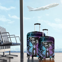 Polynesia Suicide Prevention Month Luggage Cover Semicolon Butterfly Never Give Up Polynesian Pattern LT22 - Polynesian Pride