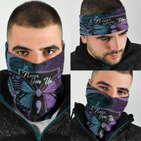 Polynesia Suicide Prevention Month Neck Gaiter Semicolon Butterfly Never Give Up Polynesian Pattern LT22 - Polynesian Pride