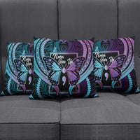 Polynesia Suicide Prevention Month Pillow Cover Semicolon Butterfly Never Give Up Polynesian Pattern LT22 - Polynesian Pride