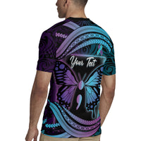 Personalised Polynesia Suicide Prevention Month Rugby Jersey Semicolon Butterfly Never Give Up Polynesian Pattern LT22 - Polynesian Pride