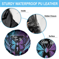 Polynesia Suicide Prevention Month Spare Tire Cover Semicolon Butterfly Never Give Up Polynesian Pattern LT22 - Polynesian Pride