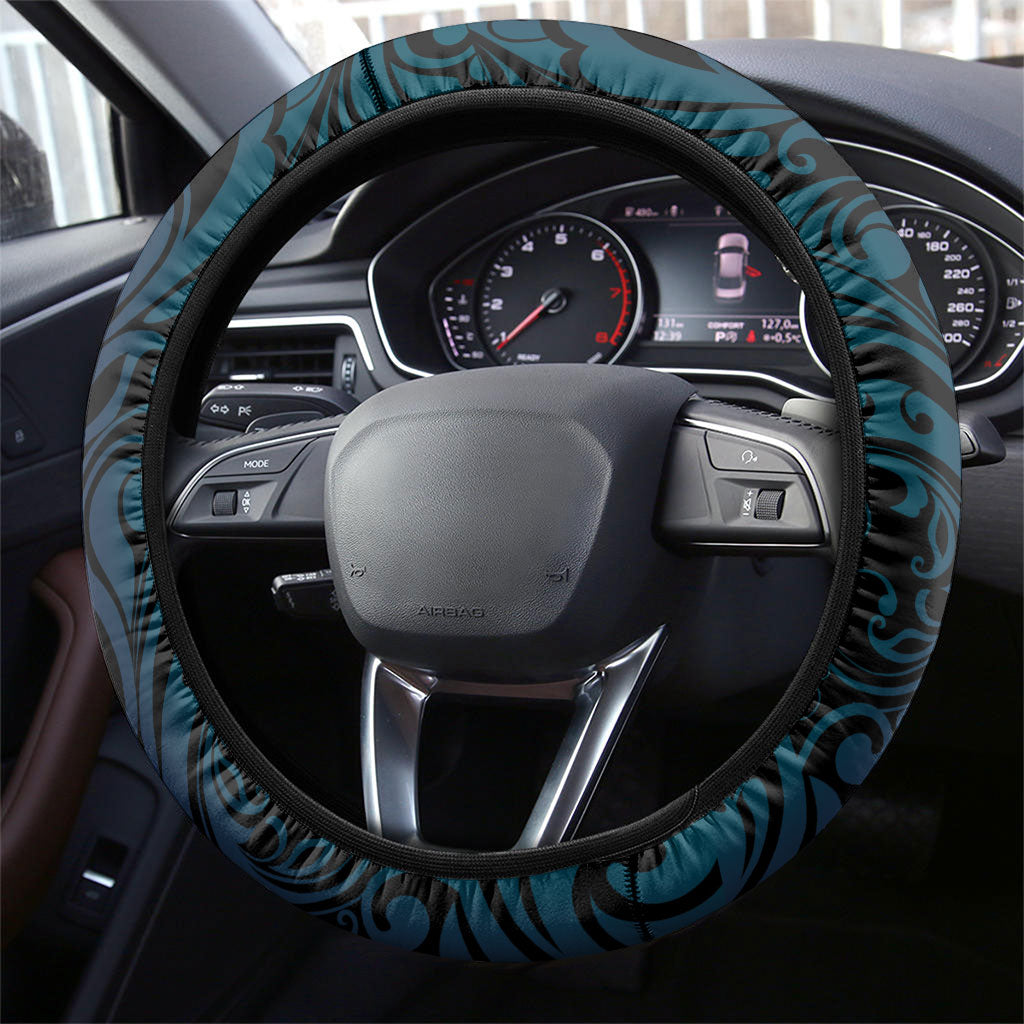 Polynesia Suicide Prevention Month Steering Wheel Cover Semicolon Butterfly Never Give Up Polynesian Pattern LT22 - Polynesian Pride