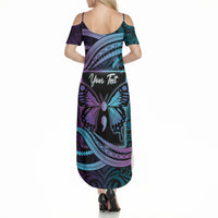 Personalised Polynesia Suicide Prevention Month Summer Maxi Dress Semicolon Butterfly Never Give Up Polynesian Pattern LT22 - Polynesian Pride