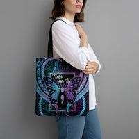 Polynesia Suicide Prevention Month Tote Bag Semicolon Butterfly Never Give Up Polynesian Pattern LT22 - Polynesian Pride