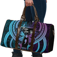Polynesia Suicide Prevention Month Travel Bag Semicolon Butterfly Never Give Up Polynesian Pattern LT22 - Polynesian Pride