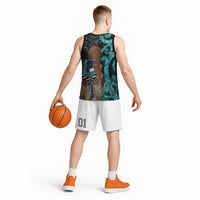 New Zealand Tui Bird Wahaika Basketball Jersey Maori Weapon Paua Shell Koru Pattern