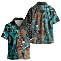 New Zealand Tui Bird Wahaika Kid Hawaiian Shirt Maori Weapon Paua Shell Koru Pattern LT22 - Polynesian Pride