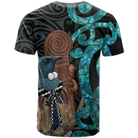 New Zealand Tui Bird Wahaika T Shirt Maori Weapon Paua Shell Koru Pattern