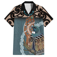 New Zealand Tui Bird Maripi Hawaiian Shirt Maori Weapon Kowhaiwhai Pattern