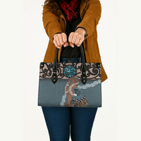 New Zealand Tui Bird Maripi Leather Bag Maori Weapon Kowhaiwhai Pattern
