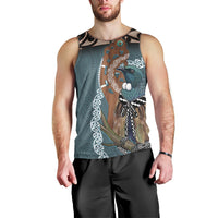 New Zealand Tui Bird Maripi Men Tank Top Maori Weapon Kowhaiwhai Pattern