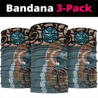 New Zealand Tui Bird Maripi Neck Gaiter Maori Weapon Kowhaiwhai Pattern