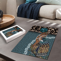 New Zealand Tui Bird Maripi Puzzle Maori Weapon Kowhaiwhai Pattern