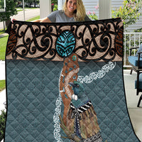 New Zealand Tui Bird Maripi Quilt Maori Weapon Kowhaiwhai Pattern