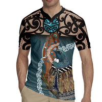 New Zealand Tui Bird Maripi Rugby Jersey Maori Weapon Kowhaiwhai Pattern