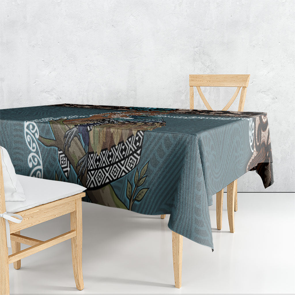 New Zealand Tui Bird Maripi Tablecloth Maori Weapon Kowhaiwhai Pattern