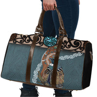 New Zealand Tui Bird Maripi Travel Bag Maori Weapon Kowhaiwhai Pattern