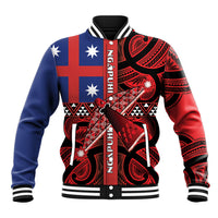 Aotearoa Iwi Ngapuhi Baseball Jacket Tuhoronuku Kite United Tribes Flag Maori Pattern LT22 Unisex Red - Polynesian Pride