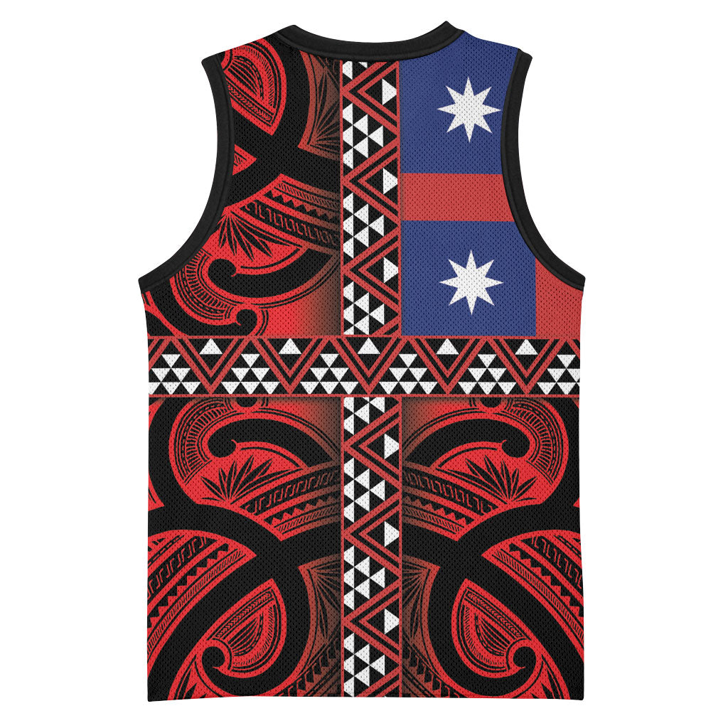 Aotearoa Iwi Ngapuhi Basketball Jersey Tuhoronuku Kite United Tribes Flag Maori Pattern LT22 - Polynesian Pride