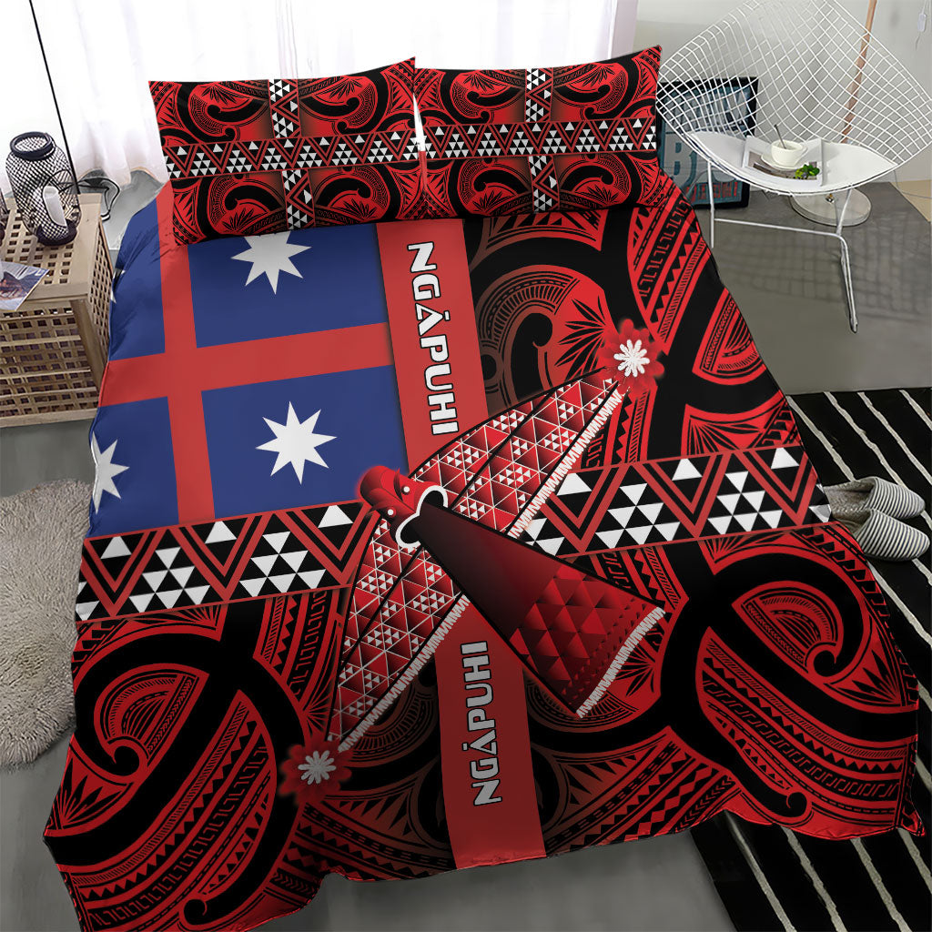 Aotearoa Iwi Ngapuhi Bedding Set Tuhoronuku Kite United Tribes Flag Maori Pattern LT22 - Polynesian Pride