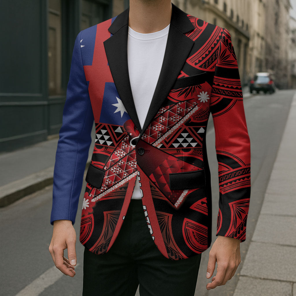 Aotearoa Iwi Ngapuhi Blazer Tuhoronuku Kite United Tribes Flag Maori Pattern LT22 - Polynesian Pride
