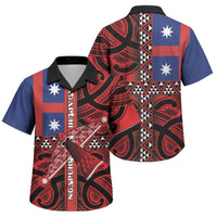Aotearoa Iwi Ngapuhi Family Matching Off Shoulder Short Dress and Hawaiian Shirt Tuhoronuku Kite United Tribes Flag Maori Pattern LT22 Son's Shirt Red - Polynesian Pride