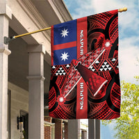 Aotearoa Iwi Ngapuhi Garden Flag Tuhoronuku Kite United Tribes Flag Maori Pattern LT22 House Flag Red - Polynesian Pride