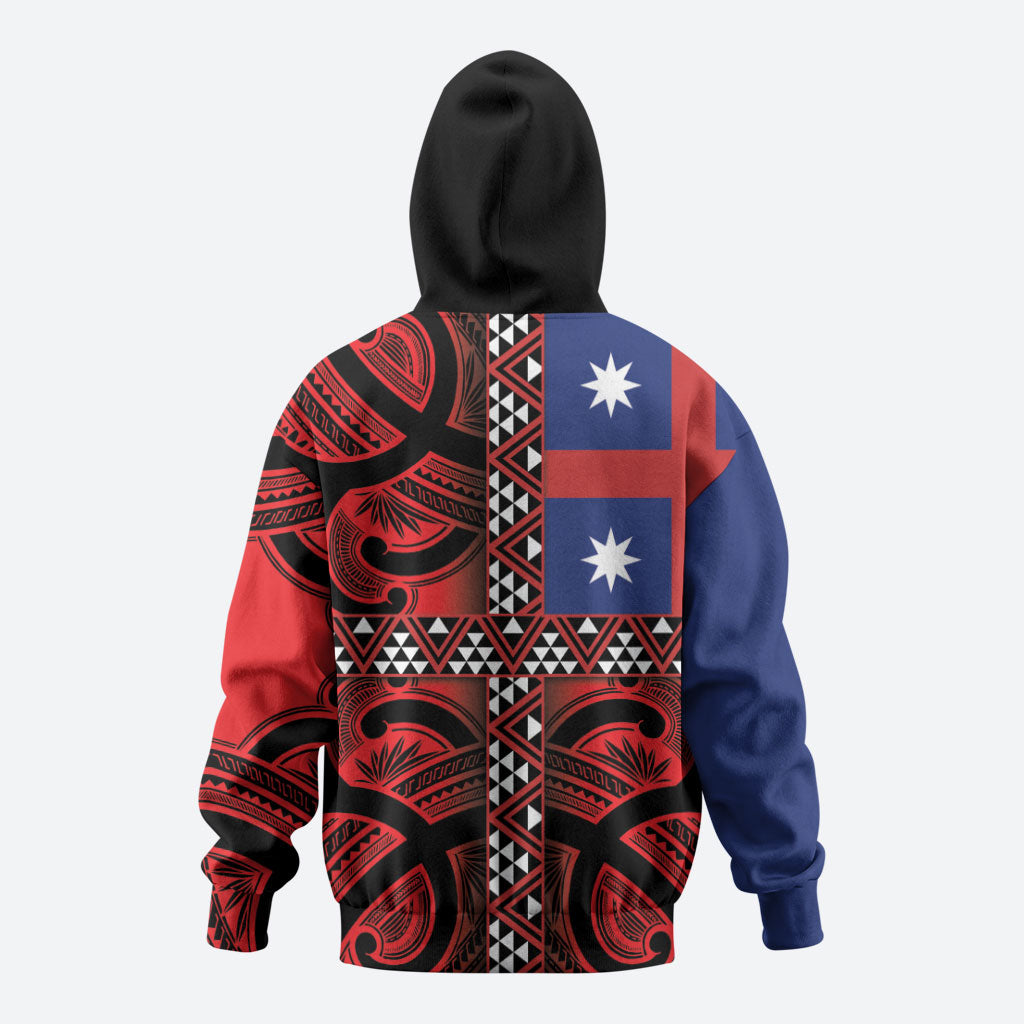Aotearoa Iwi Ngapuhi Hoodie Tuhoronuku Kite United Tribes Flag Maori Pattern LT22 - Polynesian Pride