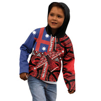 Aotearoa Iwi Ngapuhi Kid Hoodie Tuhoronuku Kite United Tribes Flag Maori Pattern LT22 - Polynesian Pride