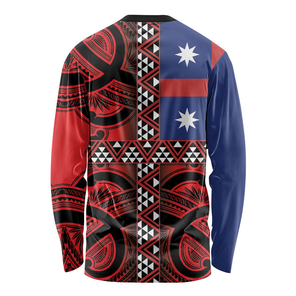 Aotearoa Iwi Ngapuhi Long Sleeve Shirt Tuhoronuku Kite United Tribes Flag Maori Pattern LT22 - Polynesian Pride
