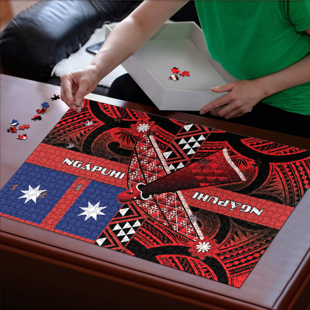 Aotearoa Iwi Ngapuhi Puzzle Tuhoronuku Kite United Tribes Flag Maori Pattern LT22 - Polynesian Pride