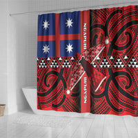 Aotearoa Iwi Ngapuhi Shower Curtain Tuhoronuku Kite United Tribes Flag Maori Pattern LT22 - Polynesian Pride
