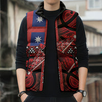 Aotearoa Iwi Ngapuhi Sleeveless Puffer Jacket Tuhoronuku Kite United Tribes Flag Maori Pattern LT22 - Polynesian Pride