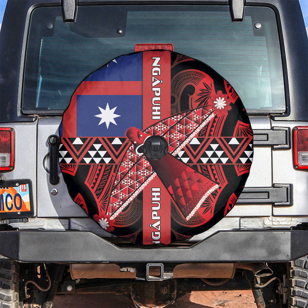 Aotearoa Iwi Ngapuhi Spare Tire Cover Tuhoronuku Kite United Tribes Flag Maori Pattern LT22 Red - Polynesian Pride