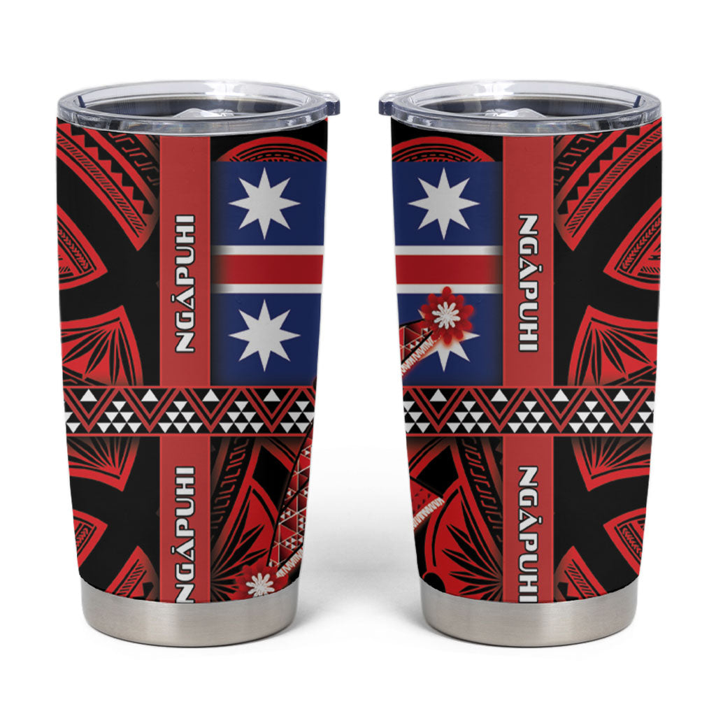 Aotearoa Iwi Ngapuhi Tumbler Cup Tuhoronuku Kite United Tribes Flag Maori Pattern LT22 Red - Polynesian Pride