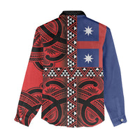 Aotearoa Iwi Ngapuhi Women Casual Shirt Tuhoronuku Kite United Tribes Flag Maori Pattern LT22 - Polynesian Pride