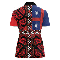 Aotearoa Iwi Ngapuhi Women Polo Shirt Tuhoronuku Kite United Tribes Flag Maori Pattern LT22 - Polynesian Pride