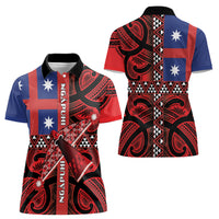 Aotearoa Iwi Ngapuhi Women Polo Shirt Tuhoronuku Kite United Tribes Flag Maori Pattern LT22 - Polynesian Pride