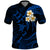 Custom Niihau Hawaii Polo Shirt Polynesian Tattoo and Pacific Plumeria Blue Vibe LT9 Blue - Polynesian Pride