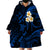 Personalised Niihau Hawaii Wearable Blanket Hoodie Polynesian Tattoo and Pacific Plumeria Blue Vibe LT9 - Polynesian Pride