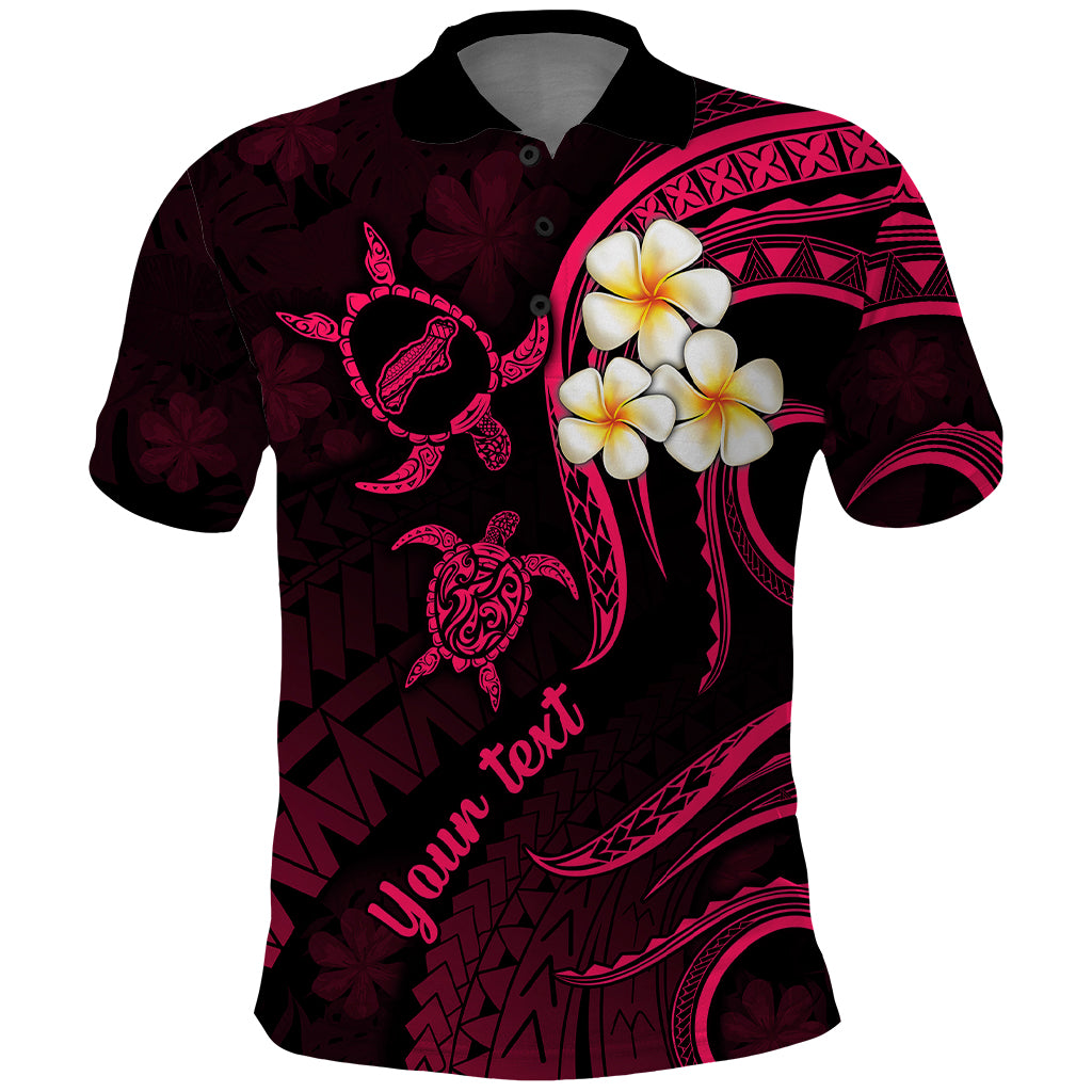 Custom Niihau Hawaii Polo Shirt Polynesian Tattoo and Pacific Plumeria Pink Vibe LT9 Pink - Polynesian Pride