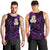 Personalised Niihau Hawaii Men Tank Top Polynesian Tattoo and Pacific Plumeria Purple Vibe LT9 - Polynesian Pride