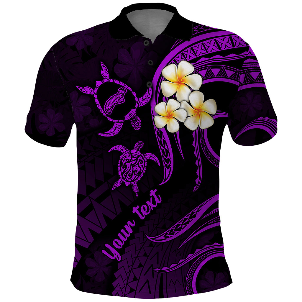 Custom Niihau Hawaii Polo Shirt Polynesian Tattoo and Pacific Plumeria Purple Vibe LT9 Purple - Polynesian Pride