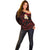 Personalised Niihau Hawaii Off Shoulder Sweater Polynesian Tattoo and Pacific Plumeria Red Vibe LT9 - Polynesian Pride