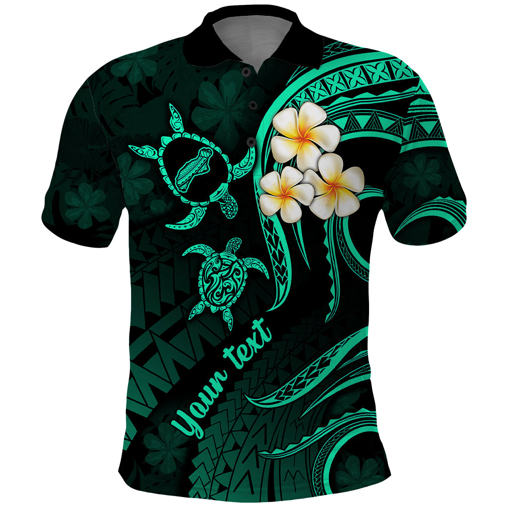 Custom Niihau Hawaii Polo Shirt Polynesian Tattoo and Pacific Plumeria Turquoise Vibe LT9 Turquoise - Polynesian Pride