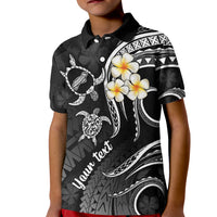 Personalised Niihau Hawaii Kid Polo Shirt Polynesian Tattoo and Pacific Plumeria White Vibe LT9 Kid White - Polynesian Pride