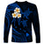 Personalised Molokai Hawaii Long Sleeve Shirt Polynesian Tattoo and Pacific Plumeria Blue Vibe LT9 - Polynesian Pride